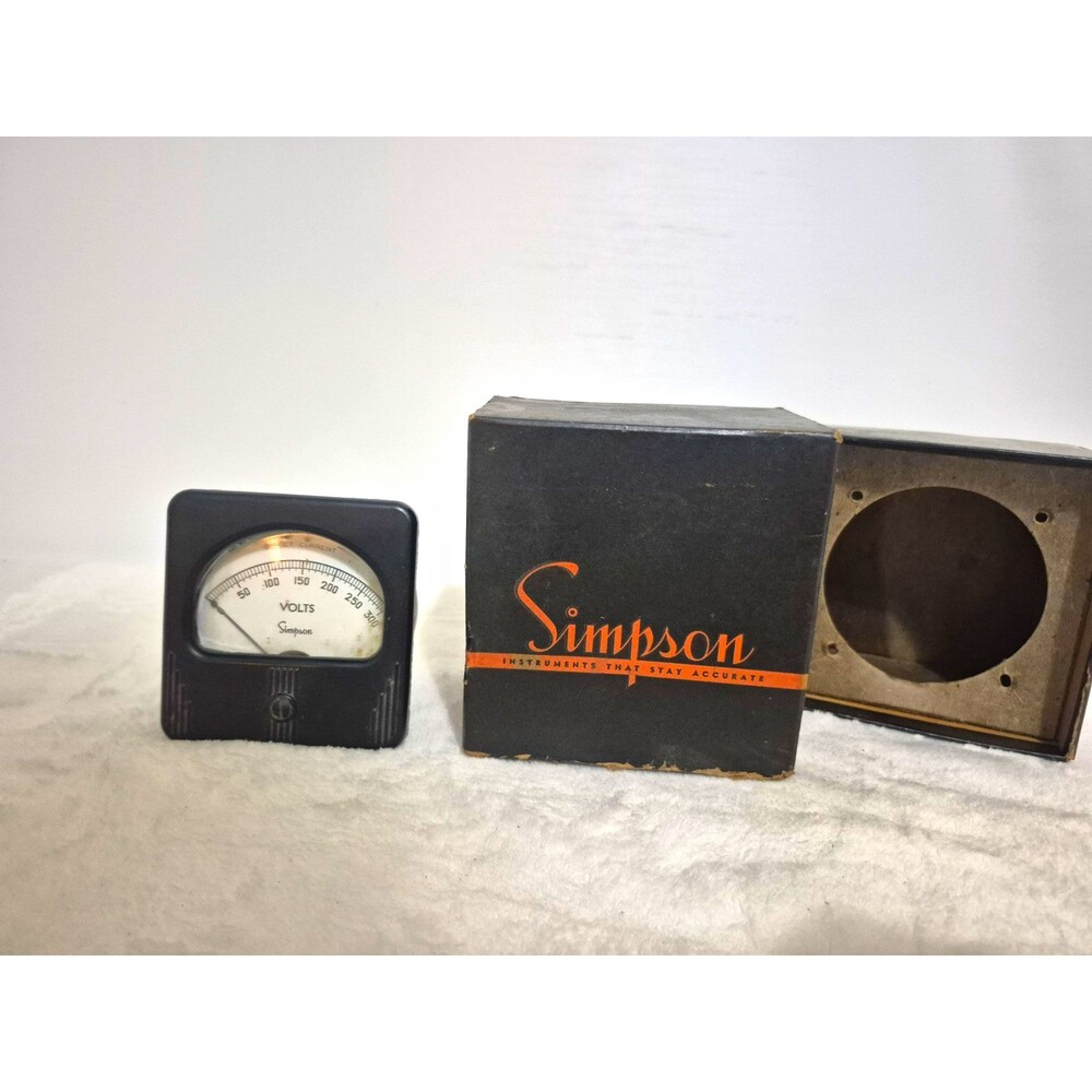 Simpson Model 27 Panel Meter D.C. Volts 0-300V Direct Current Meter